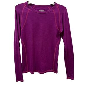 Champion Elite Womens Purple Space Dye Long Sleeve Performance Top Thumbholes S